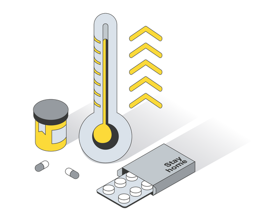 High Fever Medicine  Illustration