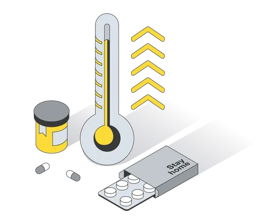 High Fever Medicine  Illustration