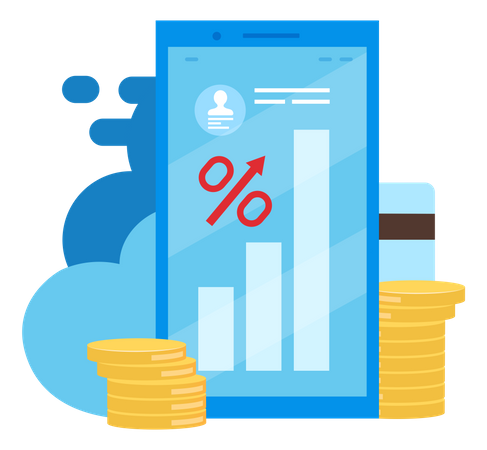 High interest rate loan, deposit  Illustration