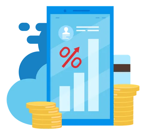 High interest rate loan, deposit  Illustration