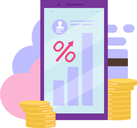 High interest rate loan, deposit  Illustration