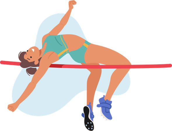 High Jump Female Athlete  Illustration