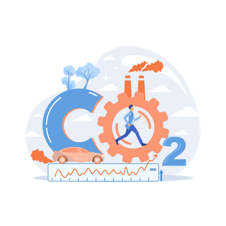 High levels of carbon dioxide in atmosphere  Illustration