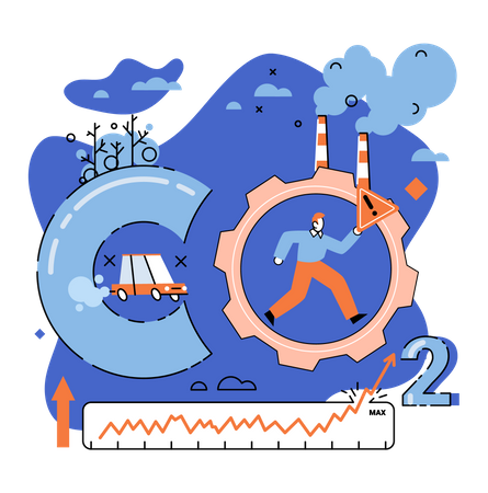 High levels of carbon dioxide in atmosphere  Illustration