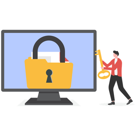 High protection and safety for login account  Illustration