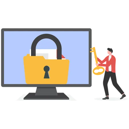 High protection and safety for login account  Illustration