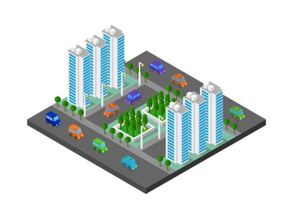 High-rise apartments  Illustration