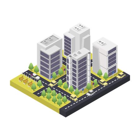 High rise building  Illustration