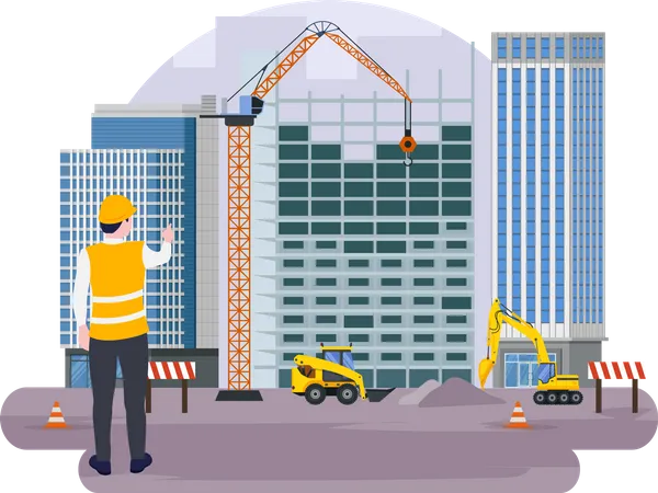 High-rise construction  Illustration