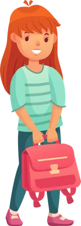 High School Student With Backpack Illustration