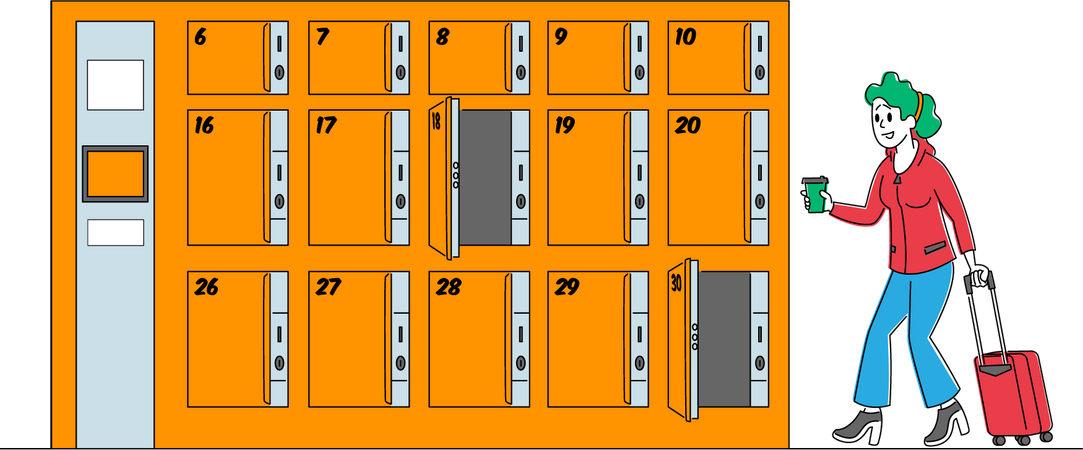 High-School-Schüler in der Umkleidekabine  Illustration