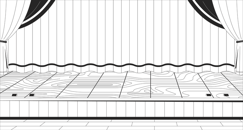 Theaterbühne der High School  Illustration