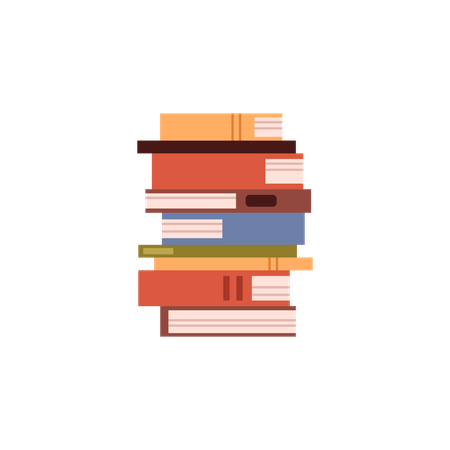 High stack of books  Illustration