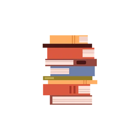 High stack of books  Illustration