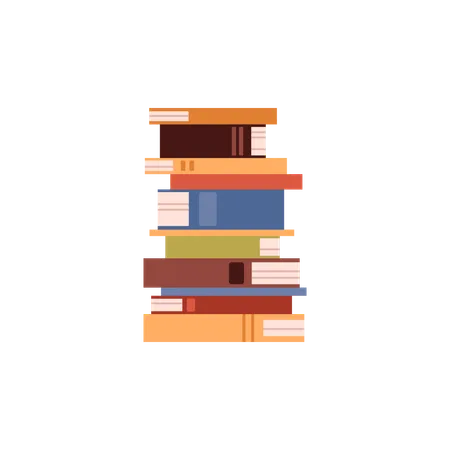 High stack of books  Illustration