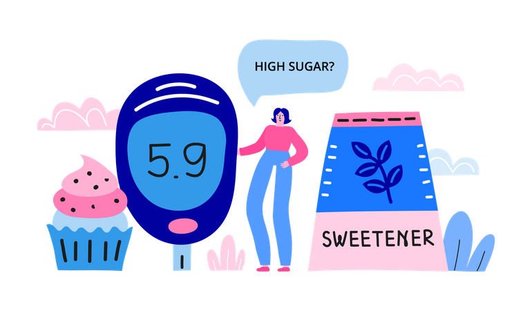 High sugar  Illustration