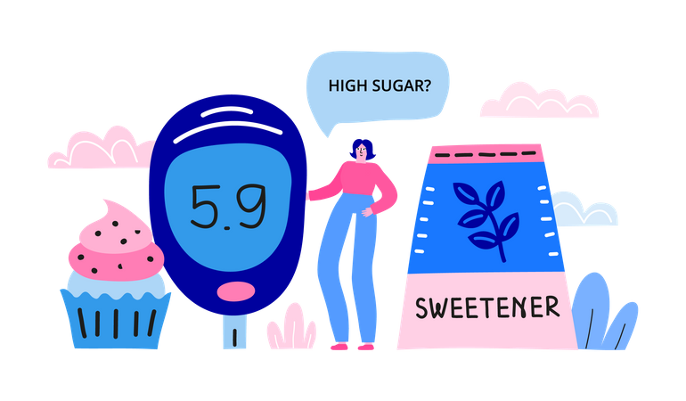 High sugar  イラスト
