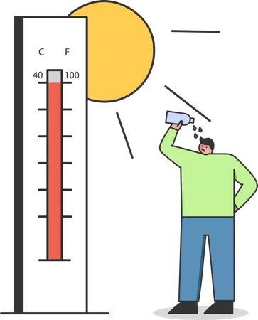 High summer temperature  Illustration