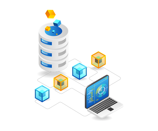 High-Tech-Datenverarbeitung  Illustration