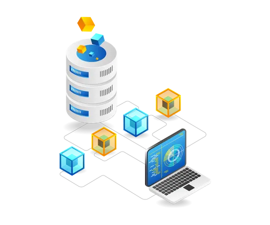 High-Tech-Datenverarbeitung  Illustration