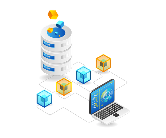 High tech datprocessing  Illustration