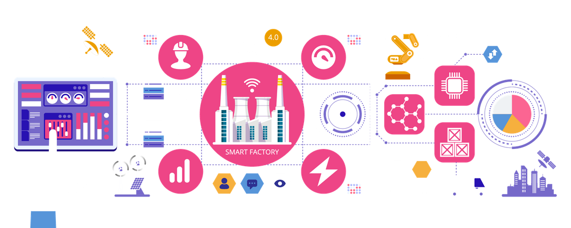 High Tech Machinery  Illustration