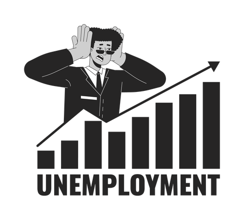High unemployment rate  Illustration
