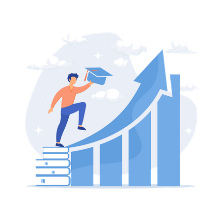 Higher education growth  イラスト