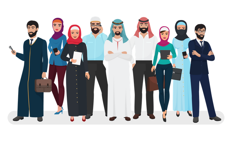 Hijab business people  Illustration