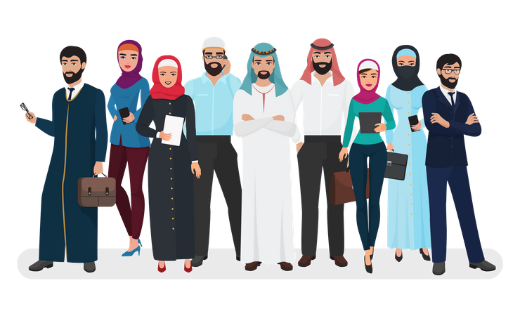 Hijab business people  Illustration