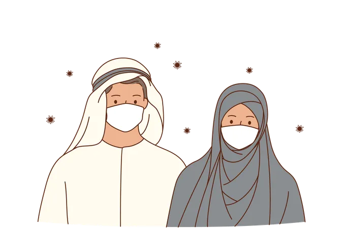 Casal hijab  Ilustração