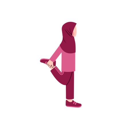 Hijab-Dame macht Beinstrecken  Illustration