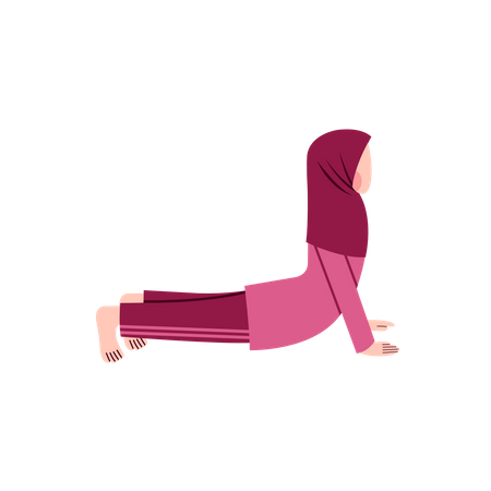 Hijab-Dame streckt sich  Illustration