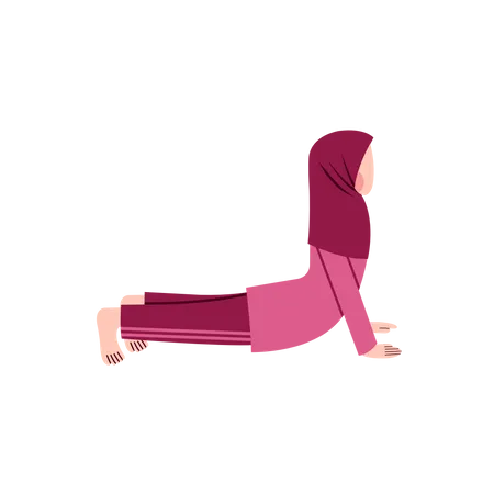 Hijab-Dame streckt sich  Illustration