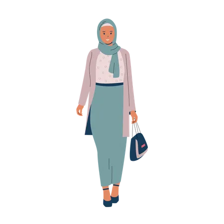 Vector Of Stylish Muslim Women Female Muslim Hijab Dress Collection Flat Vector Illustration Isolated On White Background Illustration