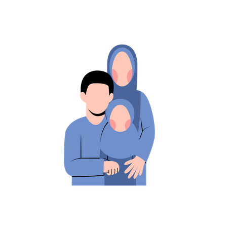 Hijab-Familie  Illustration