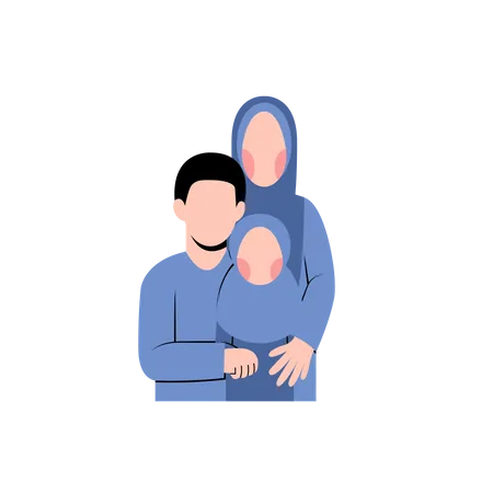 Hijab-Familie  Illustration