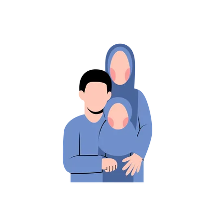 Famille hijab  Illustration