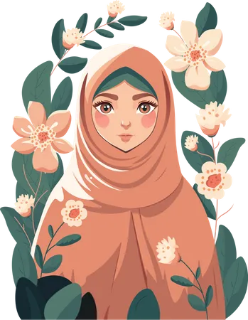 Hijab femenino  Ilustración