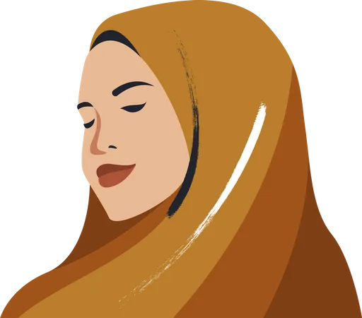 Femme hijab avec tête couverte  Illustration