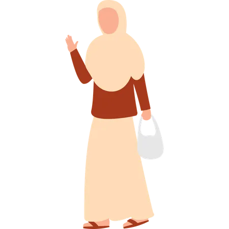 Femme Hijab, Onduler, Pose  Illustration