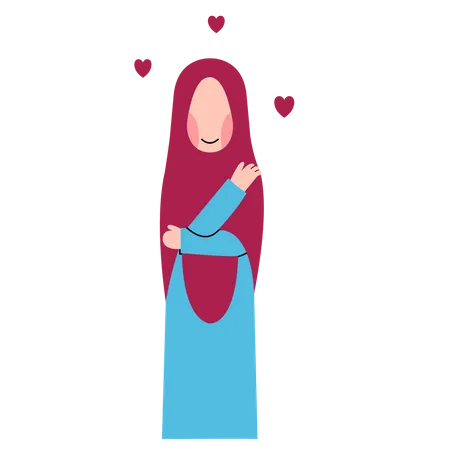 Femme Hijab Avec Amour De Soi  Illustration