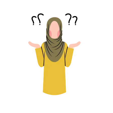 Confusion femme hijab  Illustration