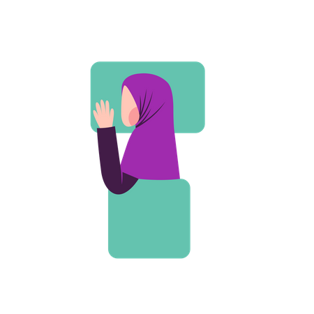 Femme hijab dormant sur le côté  Illustration