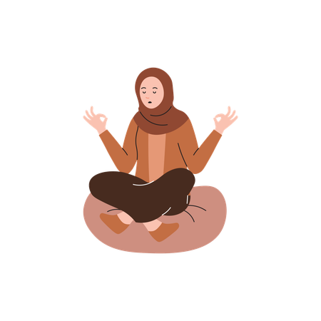 Hijab femme méditation  Illustration