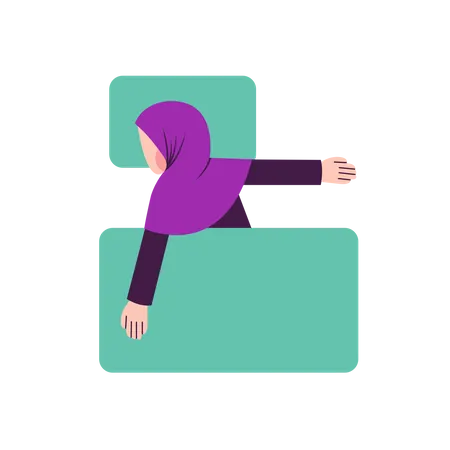 Position de sommeil femme hijab  Illustration