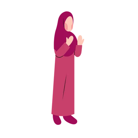 Femme hijab priant  Illustration