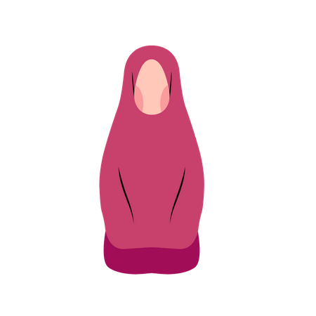 Femme hijab priant  Illustration