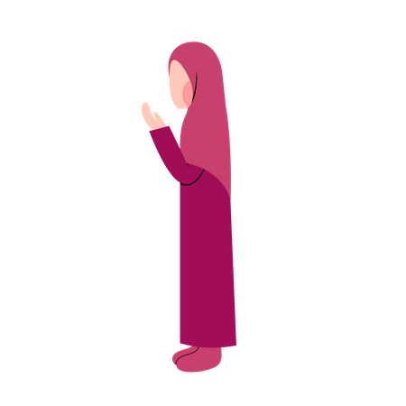 Femme hijab priant  Illustration