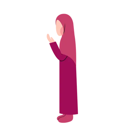 Femme hijab priant  Illustration